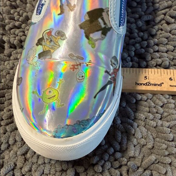 Holographic Character Slip-On Sneakers - Blue and Silver - Picture 12 of 13